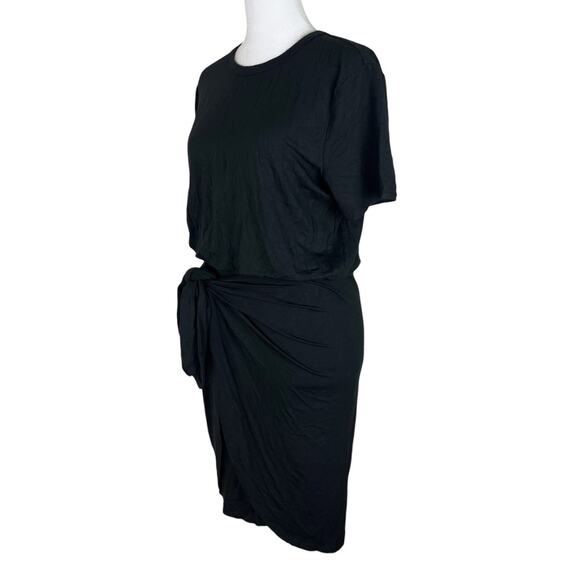 Veronica Beard Bernice Stretch Jersey Front Tie Black Dress Minimalist Sz Small - Picture 5 of 7
